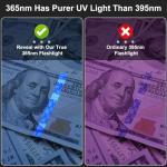 365nm UV Black Light Flashlight - 30w Powerful UV Flashlight with Filter Lens Rechargeable Ultraviolet Blacklight for Pet Urine Detection/Resin Curing/Rocks/Scorpion/Blood Tracking with LCD Display