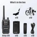 BAOFENG UV-5R MINI Radios Dual Band Two Way Radio Bulk Set, Professional Walkie Talkies, Wireless Programming, USB-C Charging, 999CH for Business, Security, Events, Warehouses, Church, Gray, 10 Pack