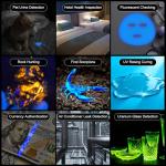 365nm UV Black Light Flashlight - 30w Powerful UV Flashlight with Filter Lens Rechargeable Ultraviolet Blacklight for Pet Urine Detection/Resin Curing/Rocks/Scorpion/Blood Tracking with LCD Display