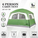 Happy Travel Tent 6 Person Tents for Camping, Waterproof Easy Setup Camping Tent with Rainfly, Portable Large Family Cabin Tent with 5 Large Mesh Windows and Carry Bag for Outdoor Camping & Hiking
