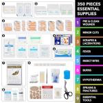 First Aid Kit for Car Home Travel Camping, 350pcs Compact Waterproof Hard Case, Public Emergency Must Have Survival Kits - Perfect for Businesses, Boat, Hiking, Vehicles, Sports (PUMIER)