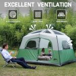 Happy Travel Tent 6 Person Tents for Camping, Waterproof Easy Setup Camping Tent with Rainfly, Portable Large Family Cabin Tent with 5 Large Mesh Windows and Carry Bag for Outdoor Camping & Hiking