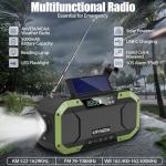 Hand Crank Solar Power Emergency Radio with Waterproof Bluetooth Speaker,Portable AM FM NOAA Weather Radio,5000MAh/18500MWh Rechargeable, Phone Charger,Flashlight,SOS,Survival Storm Camping
