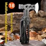 18-in-1 Multitool Hatchet Camping Axe with Hammer & Knife with Protective Sheath, Survival Gear for Men Dad, Emergency Car Tool & Hiking Accessories, Cool Gadgets for Outdoor Hiking Emergency