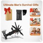 18-in-1 Multitool Hatchet Camping Axe with Hammer & Knife with Protective Sheath, Survival Gear for Men Dad, Emergency Car Tool & Hiking Accessories, Cool Gadgets for Outdoor Hiking Emergency