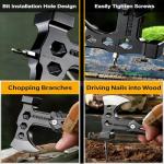 18-in-1 Multitool Hatchet Camping Axe with Hammer & Knife with Protective Sheath, Survival Gear for Men Dad, Emergency Car Tool & Hiking Accessories, Cool Gadgets for Outdoor Hiking Emergency