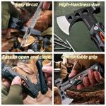 18-in-1 Multitool Hatchet Camping Axe with Hammer & Knife with Protective Sheath, Survival Gear for Men Dad, Emergency Car Tool & Hiking Accessories, Cool Gadgets for Outdoor Hiking Emergency
