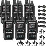 BAOFENG UV-5R MINI 6 Pack Ham Radio, 5W Dual Band Two Way Radio, 999 Channels with Wireless Programming, USB-C, VOX, for Security, Event Management, Warehouse, Farm, School and Business Use, Black