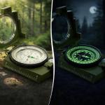 Hiking Compass for Survival, Lensatic Compass – Water-Resistant & Durable for Camping, Backpacking, Hunting, Outdoor Adventures (Plastic)