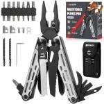 BIBURY Multitool Pliers Pro BI2045, Foldable Multitools with Replaceable Wire Cutters and Saw, Stainless Steel Multi Tool w/Upgraded Scissors and Screwdriver Set, Ideal for Camping, Hiking, Survival