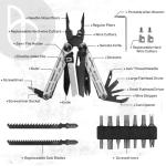 BIBURY Multitool Pliers Pro BI2045, Foldable Multitools with Replaceable Wire Cutters and Saw, Stainless Steel Multi Tool w/Upgraded Scissors and Screwdriver Set, Ideal for Camping, Hiking, Survival