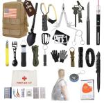 ​29-in-1 Outdoor Survival Gear Kit with Heavy-Duty Storage Bag, First Aid & Fire Starter – Emergency Tools for Camping Hiking, Gifts for Dad, Husband, Men Women （YSK02YW）