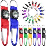 Toodoo 36 Pieces Compass for Kids Bulk Metal Mini Compass Keychain Hiking and Survival Adventure Camping Belt Clips Theme Birthday Party Favors for School Outdoor Hiking