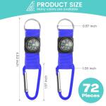 Toodoo 36 Pieces Compass for Kids Bulk Metal Mini Compass Keychain Hiking and Survival Adventure Camping Belt Clips Theme Birthday Party Favors for School Outdoor Hiking