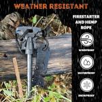 Tactiko Survival Fire Starter Kit - Premium Flint and Steel Firestarter for Campfires, Hemp Rope & Storage Pouch, 4" Magnesium Ferro Rod, Stocking Stuffers for Men, Camping Accessories - U.S. Company