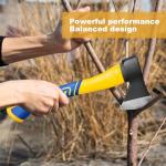 Professional Hatchet, 14" Wood Axe, Wood Splitter, Outdoor Camp Chopping Axe for Splitting and Kindling, Forged Steel Blade with Anti-Slip and Shock Reduction Handle Great Throwing Axes and Hand Axe