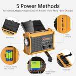 Weather Radios Portable AM FM NOAA Alert with Battery Backup 12000mAh 44400mWh, Fast Solar Power, Emergency Radio Hand Crank Flashlight, Reading Lamp SOS for Home Outdoor Camping