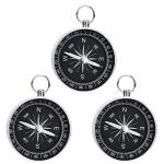 ThtRht 3 Pack Compass Hiking Survival Aluminum Alloy G44 Lightweight Keychain Portable Mini Outdoor Camping Wild Navigation Instrument Pocket Pointing Guide Tool Emergency Travel Kids