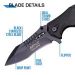 MTech USA MT-A845BK SPRING ASSISTED KNIFE, 5" Closed, Black Blade