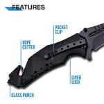 MTech USA MT-A845BK SPRING ASSISTED KNIFE, 5" Closed, Black Blade