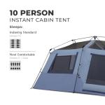 CORE 10 Person Instant Cabin Tent | Large Multi Room Family Pop Up Tent for 2 Minute Camp Setup | Included Storage Pockets for Camping Accessories