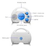 Portable AM/FM Shower Radio, Waterproof Hanging Bathroom Radio Built-in Speaker, Adjustable Volume with Rotating Knob, Battery Operated for Bathroom, Kitchen, Outdoor