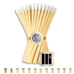 150 Count | 4" White Matches | Strikers Included | Color Tip Wooden Match | Refill for Matchstick Jars, Candle Display, Holders & Bottles | 4 in inches Long