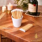 150 Count | 4" White Matches | Strikers Included | Color Tip Wooden Match | Refill for Matchstick Jars, Candle Display, Holders & Bottles | 4 in inches Long