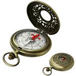 Vintage Brass Pocket Compass - Waterproof Survival Tool for Outdoor Adventures, Retro Scout Gift with Keychain for Hiking, Camping & Emergency Prep
