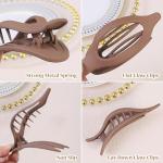 HFLYJPYW Flat Hair Clip 5 pcs Lay Down Claw Clips Hair Accessories for Women -Brown (Mix & Match Series)