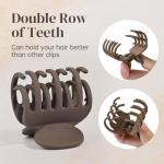 HFLYJPYW Flat Hair Clip 5 pcs Lay Down Claw Clips Hair Accessories for Women -Brown (Mix & Match Series)