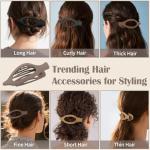 HFLYJPYW Flat Hair Clip 5 pcs Lay Down Claw Clips Hair Accessories for Women -Brown (Mix & Match Series)