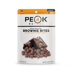 Peak Refuel Fudge Brownie Dessert Bites | Freeze Dried Backpacking and Camping Food | Tasty Trail Treat | High Protein Snack Packs (Brownie 1-Pack)