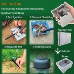 LoDinpo Survival Fire Starter Kit - Ferro Rod & Magnesium Fire Starter Compact Stove with Flint and Steel to Firestarter Fireplace Pit for Outdoor Camping Bushcraft Hiking Emergency Gadgets