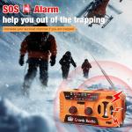 Emergency Weather Radio for Winter Storm, NOAA Weather Radio Hand Crank Emergency Radio with 7400mWh Power Bank, USB/Solar/Hand Crank, Battery Operated,Flashlight&SOS Alarm,for Emergency Survival Gear