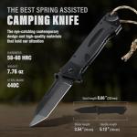 Spring Assisted Heavy Duty Pocket Knife for Men - 3.5" Tanto Sharp Blade - Folding Tactical Self Defense Japanese Knives with Portable Clip - for Hunting Camping Military Survival Work EDC 6688 BB