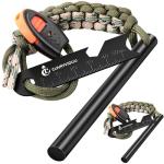 2 Pack Ferro Rod, 4 Inch Fire Starter Survival Tool, Flint and Steel for Hiking, Camping & Bushcraft, Flint Fire Starter with Paracord Handle & Waterproof Design, Emergency Survival Tool | Clwryviduu