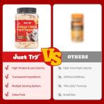 Just Try 8 OZ Raw Antarctic Krill Freeze Dried Cat & Dog Food Toppers Mixers Meal Toppers Low Calorie with Real Chicken Egg Yolk, High Protein Food Toppers Omega 3 for Picky Eaters Skin & Coat Support