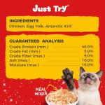 Just Try 8 OZ Raw Antarctic Krill Freeze Dried Cat & Dog Food Toppers Mixers Meal Toppers Low Calorie with Real Chicken Egg Yolk, High Protein Food Toppers Omega 3 for Picky Eaters Skin & Coat Support