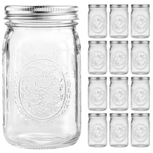 32 oz Wide Mouth Mason Jars – Set of 12