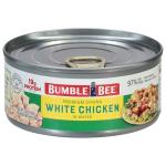 Bumble Bee Premium White Chicken Breast with Rib Meat in Water - 19g Protein per Serving - Gluten Free, Keto Friendly Canned Chicken - 5 oz (Pack of 1)