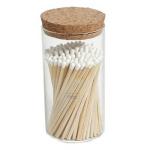 Meya Luxury Colored Safety Matches | 4-Inch Long Matches in Glass Jar | Perfect for Lighting Candles | 150 PIECES | 10 CANDLES AND EXTRA EMPTY JAR GIFT (WHİTE)