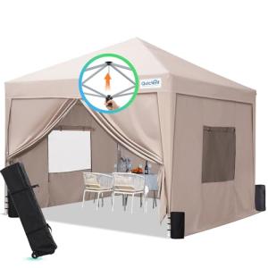 Quictent Privacy 8x8 Pop up Canopy Tent with Sidewalls and Roll-up Ventilated Windows, One Person Easy Setup, Outdoor Commercial Gazebo Shelter Enclosed Waterproof, Bonus 4 Sandbags