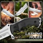 Freelander Outdoor Fixed Blade Knife with Kydex Sheath, Bushcraft Knife Full Tang D2 Steel with Ergonomic Handle, Camping Survival Knives for Men