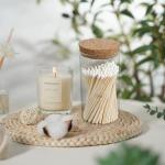 Meya Luxury Colored Safety Matches | 4-Inch Long Matches in Glass Jar | Perfect for Lighting Candles | 150 PIECES | 10 CANDLES AND EXTRA EMPTY JAR GIFT (WHİTE)