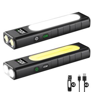 Rechargeable Flashlights High Lumens 1800, Flat EDC Flashlight Rechargeable, Magnetic Pocket Flashlight Super Bright, Powerful LED Flashlight for Home, Tactical Flash Lights as Christmas Gifts for Men