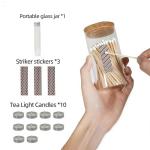 Meya Luxury Colored Safety Matches | 4-Inch Long Matches in Glass Jar | Perfect for Lighting Candles | 150 PIECES | 10 CANDLES AND EXTRA EMPTY JAR GIFT (WHİTE)