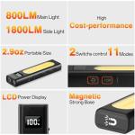 Rechargeable Flashlights High Lumens 1800, Flat EDC Flashlight Rechargeable, Magnetic Pocket Flashlight Super Bright, Powerful LED Flashlight for Home, Tactical Flash Lights as Christmas Gifts for Men