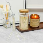 Meya Luxury Colored Safety Matches | 4-Inch Long Matches in Glass Jar | Perfect for Lighting Candles | 150 PIECES | 10 CANDLES AND EXTRA EMPTY JAR GIFT (WHİTE)