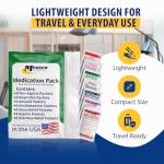 MFASCO - 7 in 1 - Travel Size Medicine Kit - TSA Approved | 28 First Aid Emergency OTC Medicine Packets for Cruise & International Travel | Compact Med Refill for Traveling & Office Assembled in USA